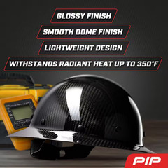Dynamic Wolfjaw Glossy Black Type 1-Class C Full Brim Black Carbon Fiber Hard Ha