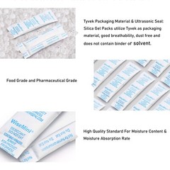 5g 60Pcs Silica Gel Packets, Tyvek Food Grade Dessicant Packs
