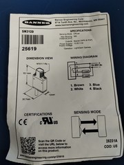 BANNER ENGINEERING SM312D Photoelectric Sensor, Diffuse, 380mm, 10-30VDC