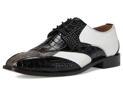 Stacy Adams Tristano Bike Toe Lace-Up 9.5 Wide Black/Gray/White