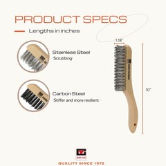 10” Plastic Handle Wire Brush Set (C80400) – 2 Pack 4 Row Scratch Br