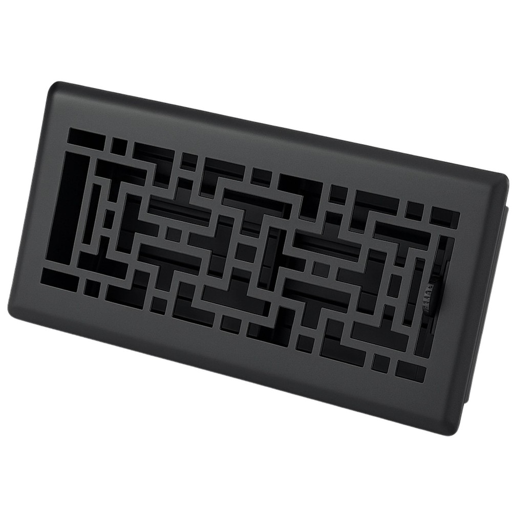 4″ x 14″ Oriental Design Floor Register in Textured Black Finish – Vent Cover…