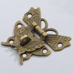 44x50mm Wooden Case Box Butterfly Shape Hasp Lock Latch with Screws