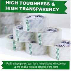 Clear Packing Tape – 18 Rolls, Thicker & Sturdy for Shipping