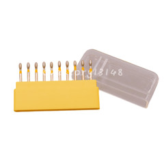 10 Burs Dental Diamond Burs FG Egg Football 379/023XF Extra Fine Grit High Speed