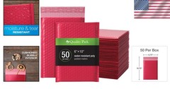 Protective 6×9 Padded Mailers – 50 Count Red Poly Envelopes for Secure Shipping
