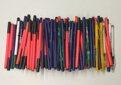 125 Piece Wholesale Bulk Stick Pens Lot: Random Colors / Misprints / Overstock