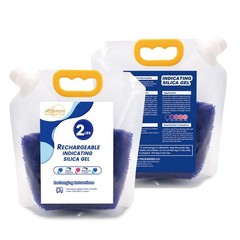2 LBS Adsorbco Desiccant Beads, Indicating Silica Gel Beads (Blue to Pink)