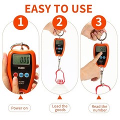 Digital Crane Scale 300kg/660lbs 200kg/440lbs with LED Handheld Mini Hanging …