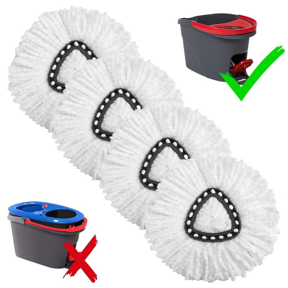 4-Pack Mop Replacement Heads for Ocedar 4 Count (Pack of 1), White