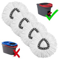4-Pack Mop Replacement Heads for Ocedar 4 Count (Pack of 1), White