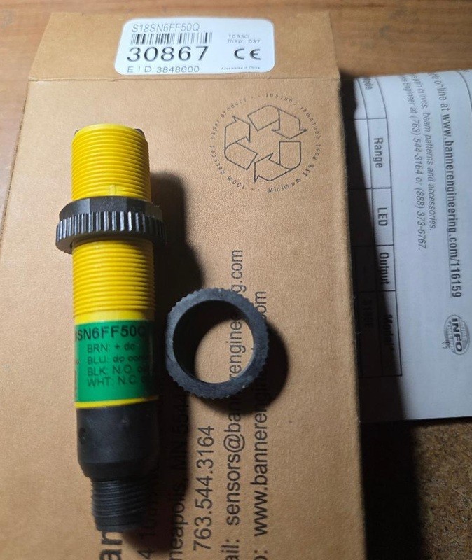 BANNER S18SN6FF50Q / 30867 SENSOR (NEW IN BOX)