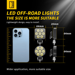 2.5inch 120W LED Work Light Headlights fit John Deere Case New Holland Tractor