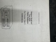 Addendum 60120 Simpson Model 467 True RMS Digital Multimeter Service Manual