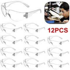 12 Pair Safety Glasses Protective Goggle Clear Lens Eyewear Anti Scratch Work US