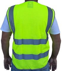 Yellow Mesh High Visibility Safety Vest, ANSI/ ISEA 107-2020 With 5 Pockets