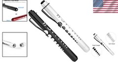 Lightweight Medical LED Penlights with Ruler & Pupil Gauge – Black/White