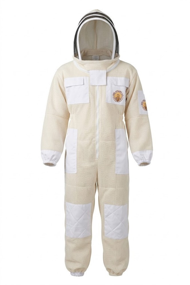 Beekeeping Suit Unisex 3 Layers Ventilated White ( 2XL) XX- LARGE SIZE