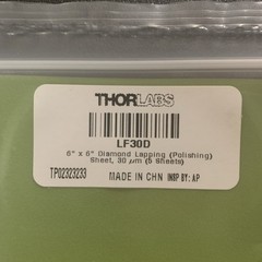Thorlabs Diamond Lapping (Polishing) Sheets LF30D (5 Sheets)