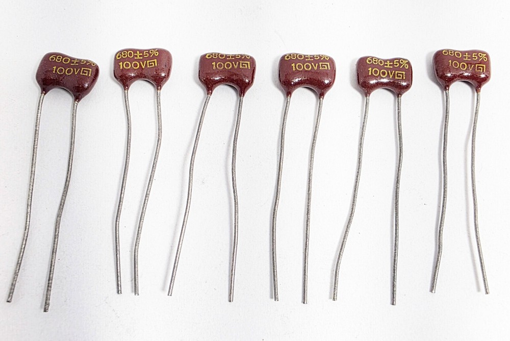 680pF 100V Silver Mica Capacitors: Radios, Amps, Transmitters, QRP, Etc: 6/Lot