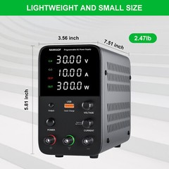 WPS 0-30V/60V 0-5A/0-10A Adjustable Lab DC Power Supply Variable Bench Switching