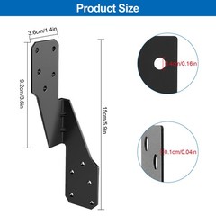 10PCS Heavy Duty Stainless Steel Hurricane Ties Rafter Truss Brackets Black Shed