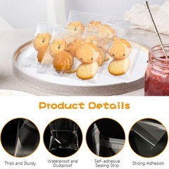 200 Pcs Thickened Cookie Bags with Seal 5×7 In, Clear 1 Count (Pack of 200)