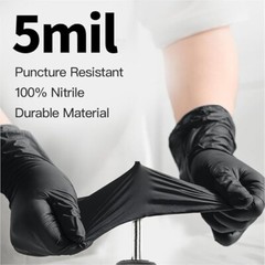 Black Ambidextrous Nitrile 5 Mil Gloves (Case Of 1000 Gloves)