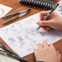 Bolígrafos de gel negros retráctiles Ink Glide Series de punta fina de 0,5 mm