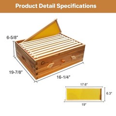 10-Frame Medium Super Bee Box Wax Coated Beehive Langstroth Honey Super Bee Box
