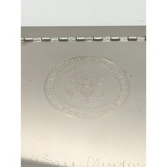 Official White House Bill Clinton Signature Silver Plated Memo/Notepad Holder