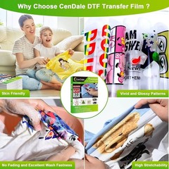 DTF Transfer Film 8.5″x11″ – 30 Glossy Sheets for DIY Fabric Printing