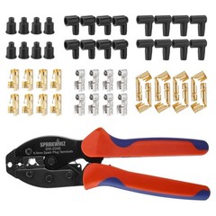 Premium Ratchet Spark Plug Wire Crimping Tool Kit with 24 Terminals & Boots