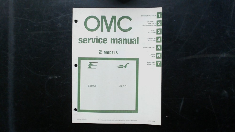 OMC E2RCI J2RCI Service Manual 392068 1980 Fuel Ignition Powerhead