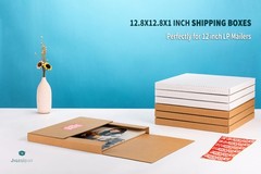 50-Pack 12-inch Vinyl Record Mailers, 12.8×12.8×1 inch LP Albums Corrugated S…