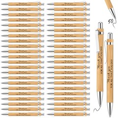 Fuutreo 50 Pcs Employee Appreciation Gift Bulk Inspirational Bamboo Pens Than…