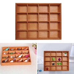 1 PCS Wooden Drawer Organizer 16 Compartments Serving Tray 13.4×10.6×2 Inch