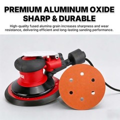 50 PCS 6 Inch 6 Hole Ceramic Sanding Discs P180 Grit, Hook and Loop Orbital