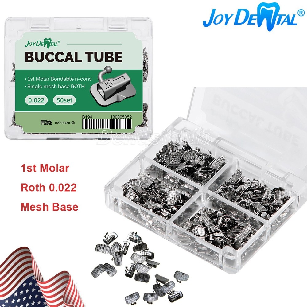 50Sets Dental Orthodontic Buccal Tube 1st Molar Bondable Roth.022 Non-Conv Mesh