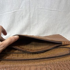 Planner Perfect Traveler’s Notebook Wallet w/ Purse Strap – Brown Alligator Skin