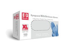 NEW BASIC Synguard Powder Free Latex Free Nitrile Examination Gloves X-LARGE XL