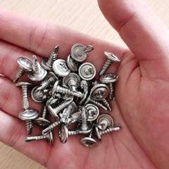 Jetovo 100 Pack 410 Stainless Steel Wafer Head 0.5 inches, silver tone