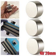 1-3Pcs Super Strong Neodymium Disc Round Magnet Powerful Rare Earth N52 40x20mm