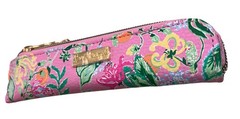 Lilly Pulitzer Pen w Pouch Set Floral Pink Green Yellow Plastic covers logo