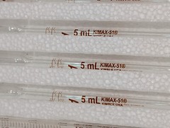 Lot of 15: Assorted Class A Volumetric Pipettes Lab Glass, Fisher, Kimble Kimax