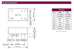 DC/DC Converter TRACO TEM 3-2411 In 18V-36V / Out 5V 600mA, I/O Isolation 1.5kV