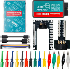 Logic Analyzer 8 Channels 24Mhz USB Kit with Base Module, Breadboard Breakout Bo