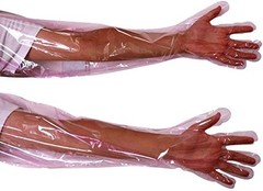 50 Pcs Insemination Long Gloves Disposable 50 Count (Pack of 1), Clear