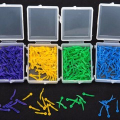 100 Pcs Dental Plastic Wedges with Holes Size XS /S /M /L Purple Yellow Green
