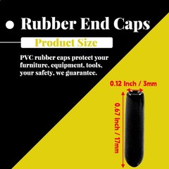 Rubber End Caps 1/8 Inch 3mm Black 100 Pcs – Screw Thread Protectors